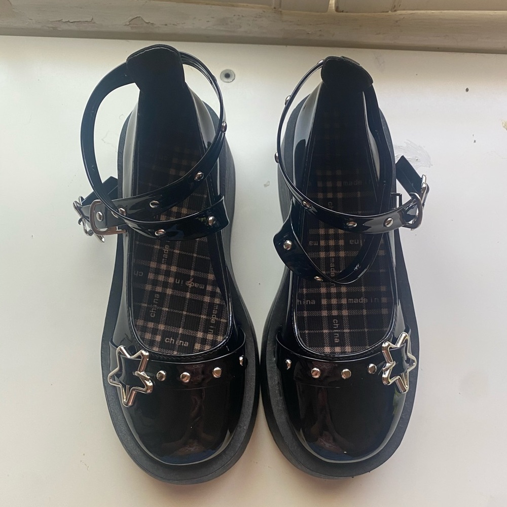 star buckle mary janes shoes